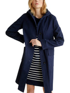 Abrigo largo Ct - Azul oscuro liso - Mujer