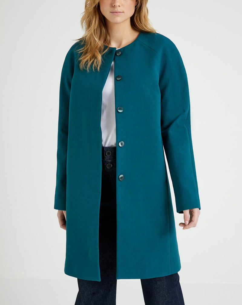 Cyrillus - Manteau Ss Col - Vert Vif Uni - Femme