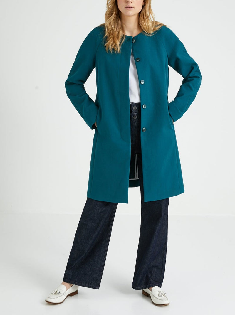 Cyrillus - Manteau Ss Col - Vert Vif Uni - Femme