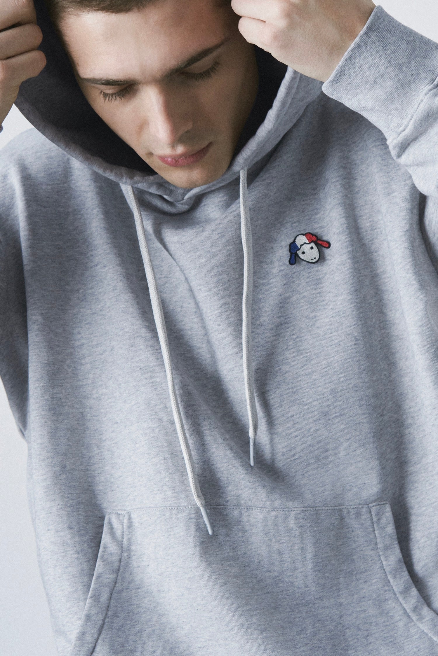 Sweat À Capuche Avec Patch Mouton Sandiana - Grey Melange - Mixte
