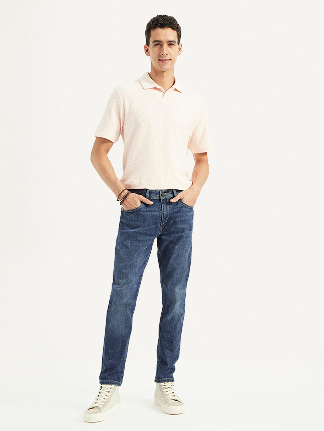 Men'S 512 Dark Blue Slim Tapered Fit Mid Rise Jeans