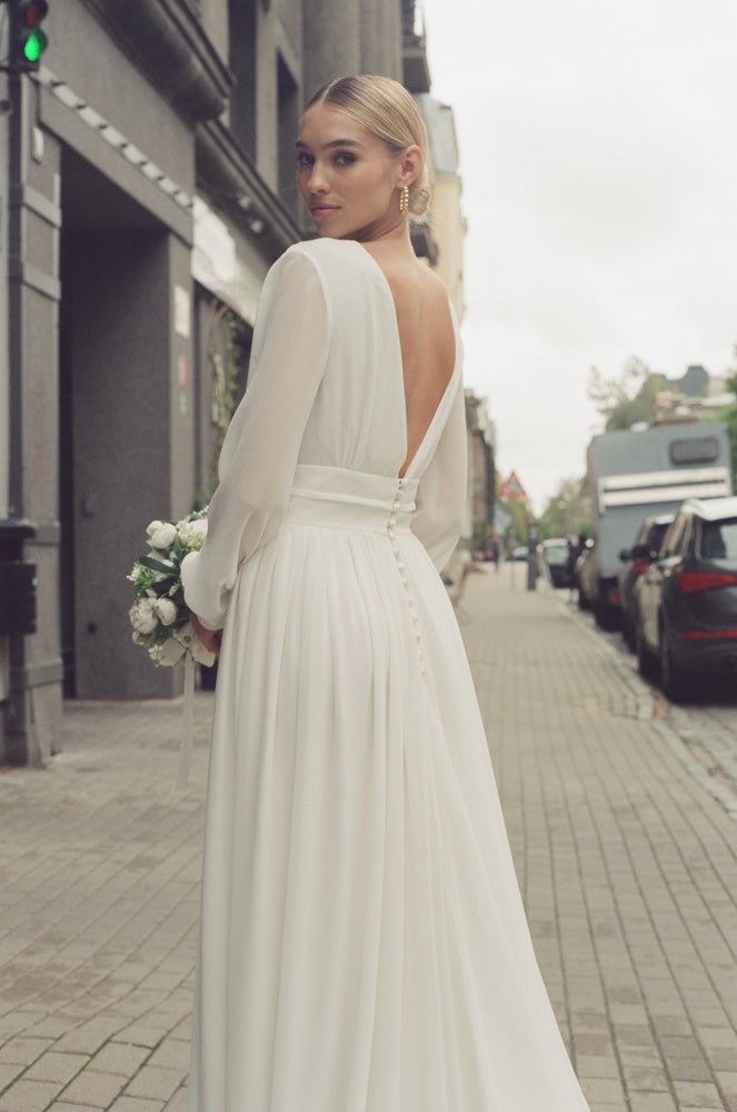 Robe Longue Clemence - Blanc Soie