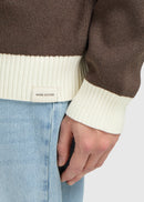 Pull Col Rond Contrast - Brown