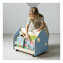 Bibliothèque Enfant Double-Face Sur Roulettes – Bleu Clair