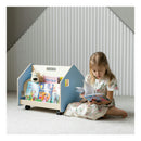 Bibliothèque Enfant Double-Face Sur Roulettes – Bleu Clair