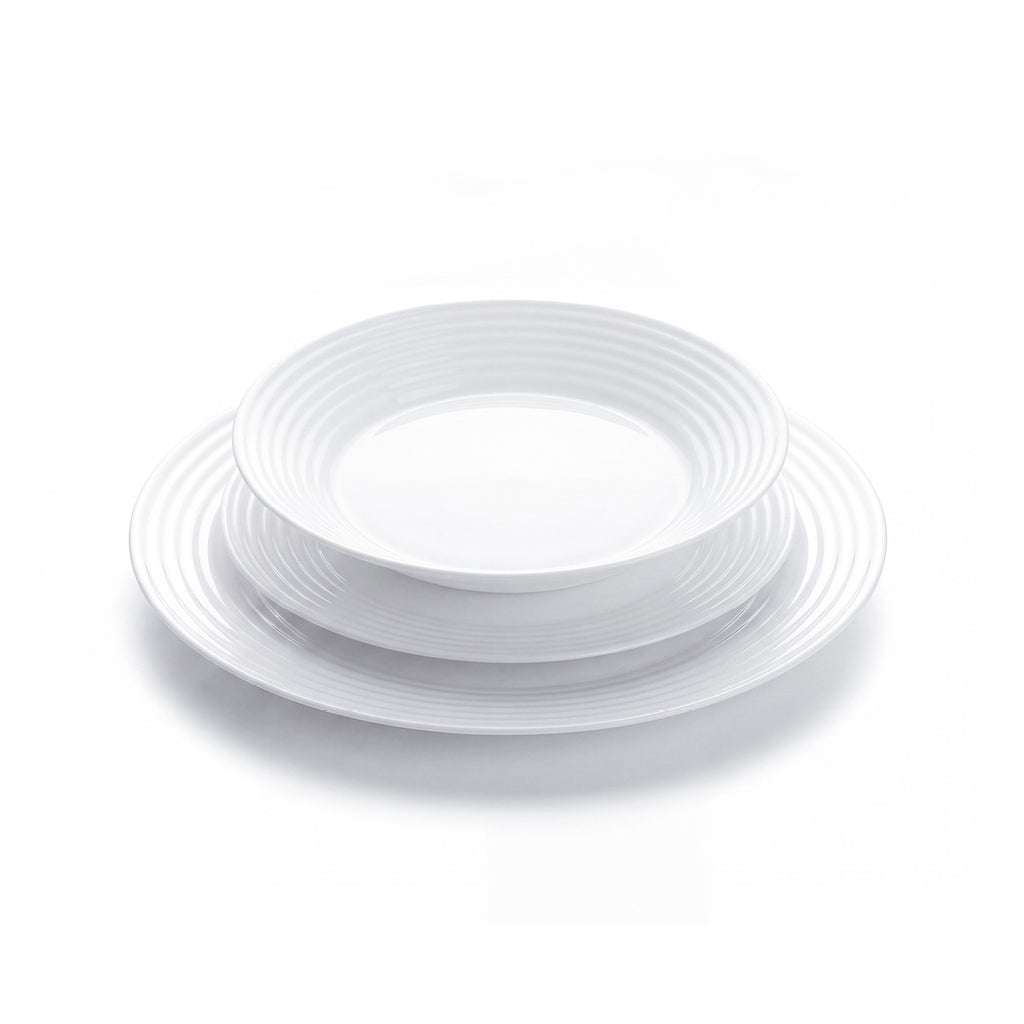 Art Culinaire - Vajilla 18 Piezas - Rondo - Vidrio Ópalo - Blanco