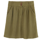Falda Lyocell Co - Caqui Liso - Mujer