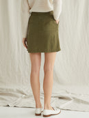 Jupe Lyocell Co - Kaki Uni - Femme