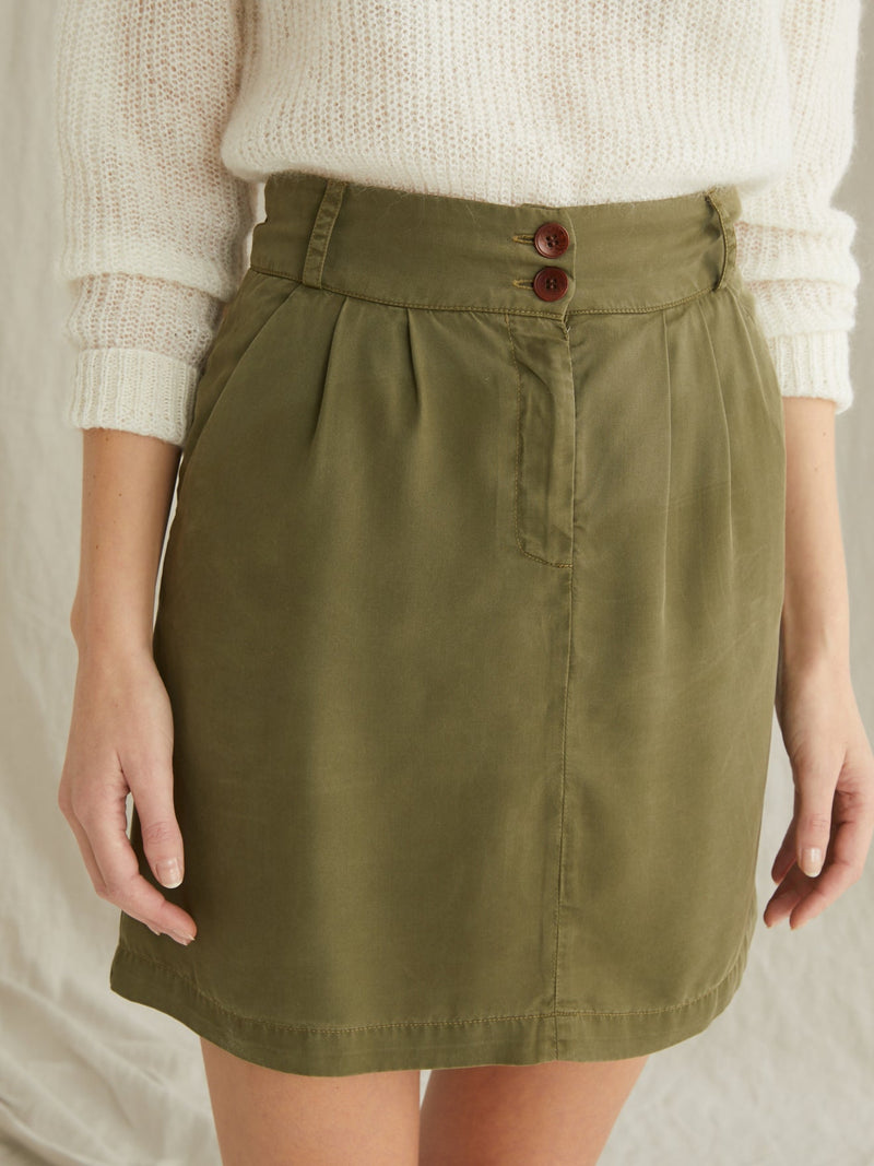 Falda Lyocell Co - Plain Khaki - Mujer