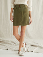 Falda Lyocell Co - Caqui Liso - Mujer