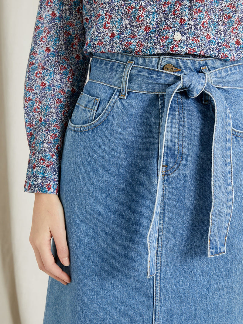Jupe Denim Court - Bleu Clair DelaVeste - Femme