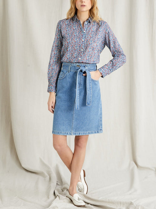 Jupe Denim Court - Bleu Clair DelaVeste - Femme