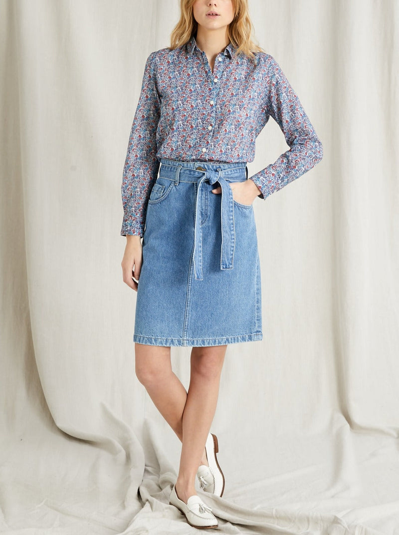 Jupe Denim Court - Bleu Clair DelaVeste - Femme
