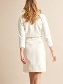 Jupe Denim Ecru - Blanc Moyen Uni - Femme