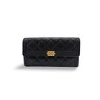 Portefeuille Chanel Boy Flap Long Cuir - Noir