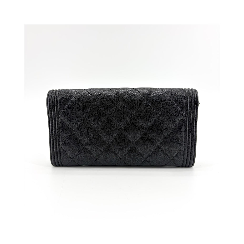 Portefeuille Chanel Boy Flap Long Cuir - Noir