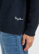 Premium Round Neck Sweater - Navy Blue