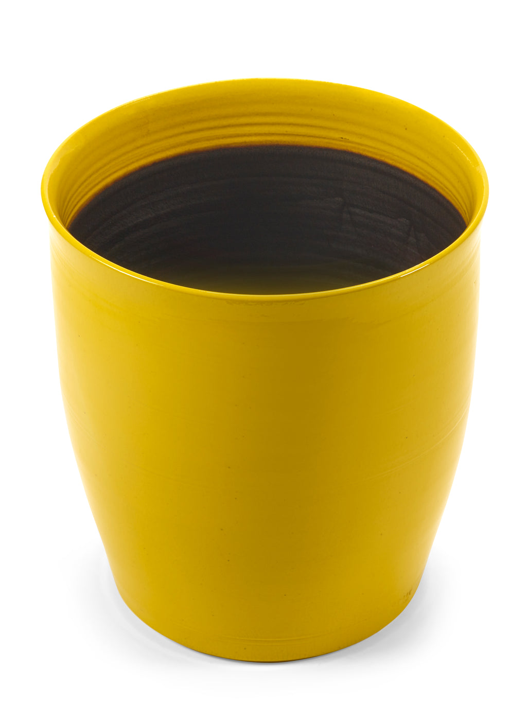 Glazed Shades - Pot De Fleurs - L - Terre Cuite - Jaune Lines