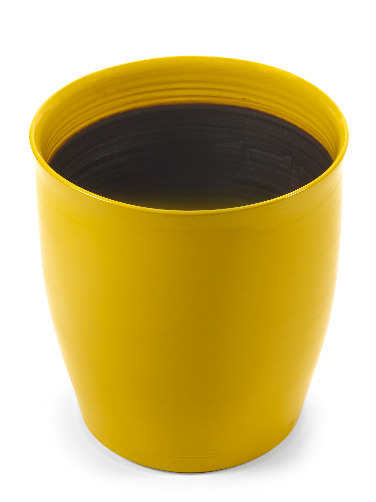 Glazed Shades - Pot De Fleurs - L - Terre Cuite - Jaune Lines