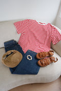 Tee-shirt rayé rouge Jules