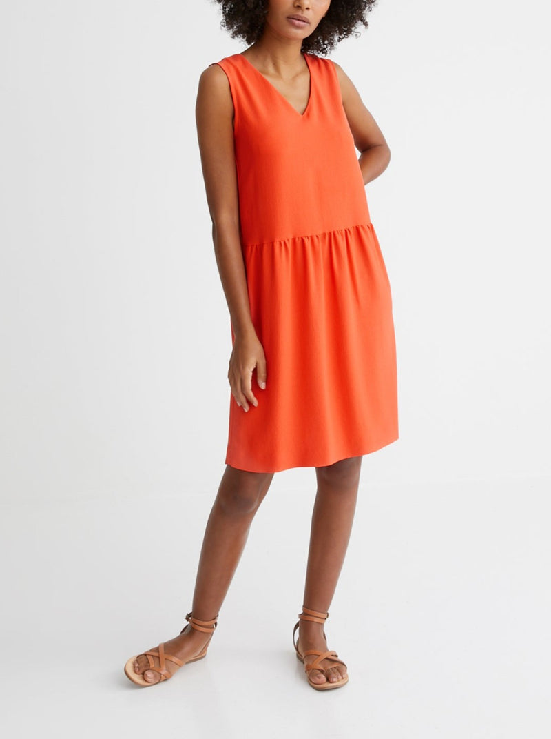 Cyrillus - Robe Courte Noe - Orange Vif Uni - Femme