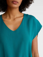 Robe Unie V Hou - Vert Vif Uni - Femme