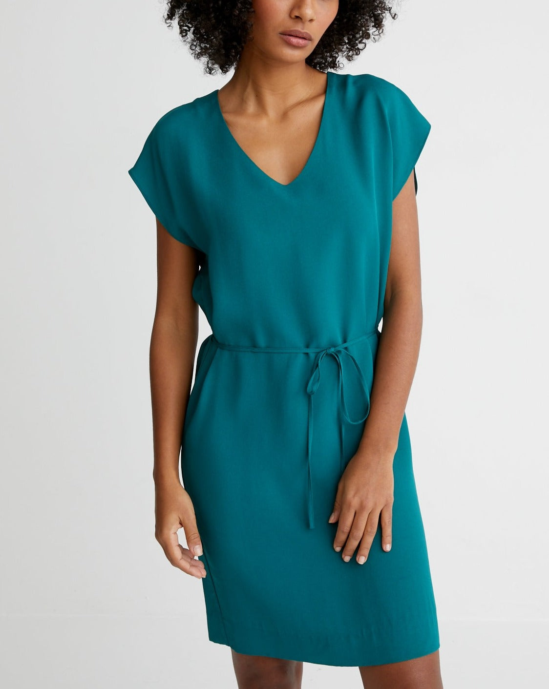 Robe Unie V Hou - Vert Vif Uni - Femme