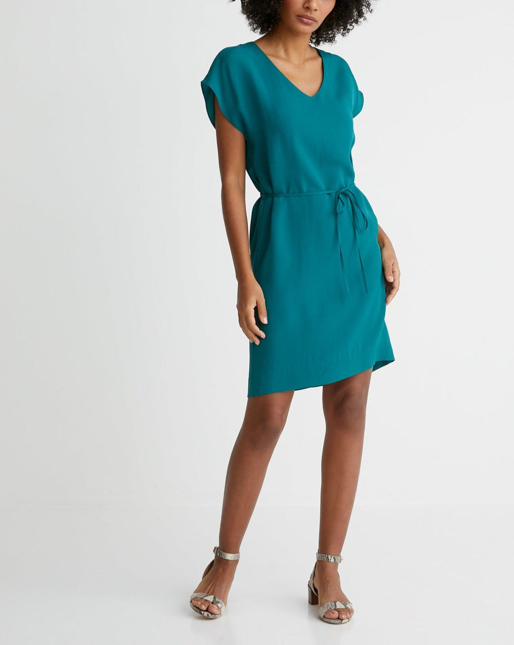 Robe Unie V Hou - Vert Vif Uni - Femme