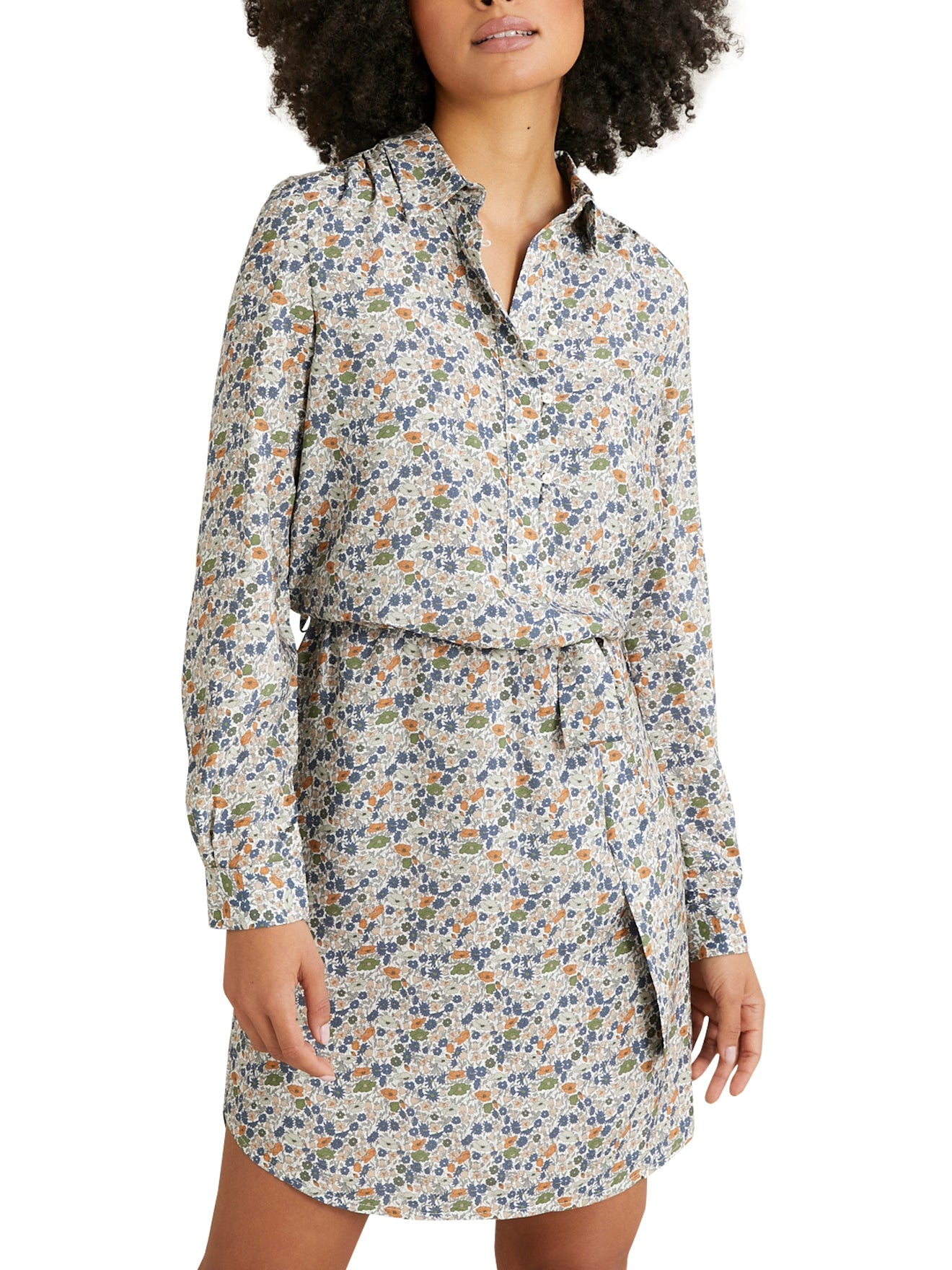Lib Poppy Dress - Dark Blue Print - Women