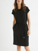 Ess Sm Dress - Medium Black Plain - Women