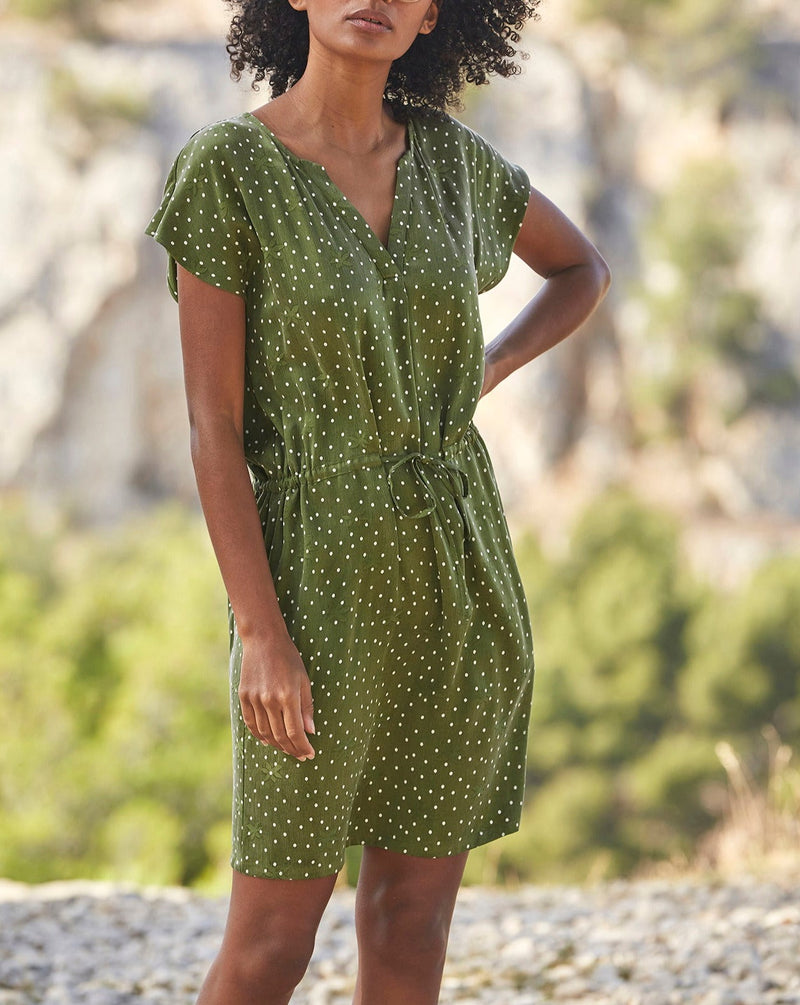 Mc Polka Dot Jacket Dress - Medium Green Print - Women