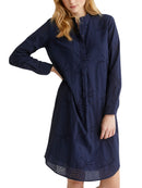 Vestido Brod Angl - Liso Azul Oscuro - Mujer