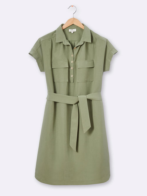 Robe Mc Courte - Vert Fonce Grise - Femme