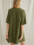 Robe C Plastron - Vert Moyen Uni - Femme