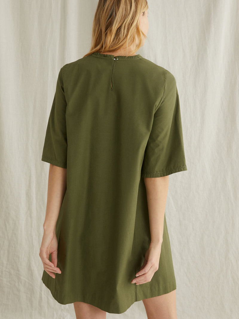 Robe C Plastron - Vert Moyen Uni - Femme