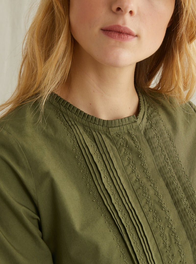 Robe C Plastron - Vert Moyen Uni - Femme