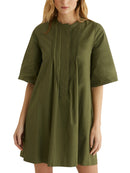 Robe C Plastron - Vert Moyen Uni - Femme