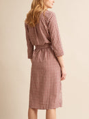 Vic Long Dress - Medium Red Check - Women
