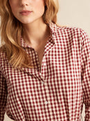 Vic Long Dress - Medium Red Check - Women