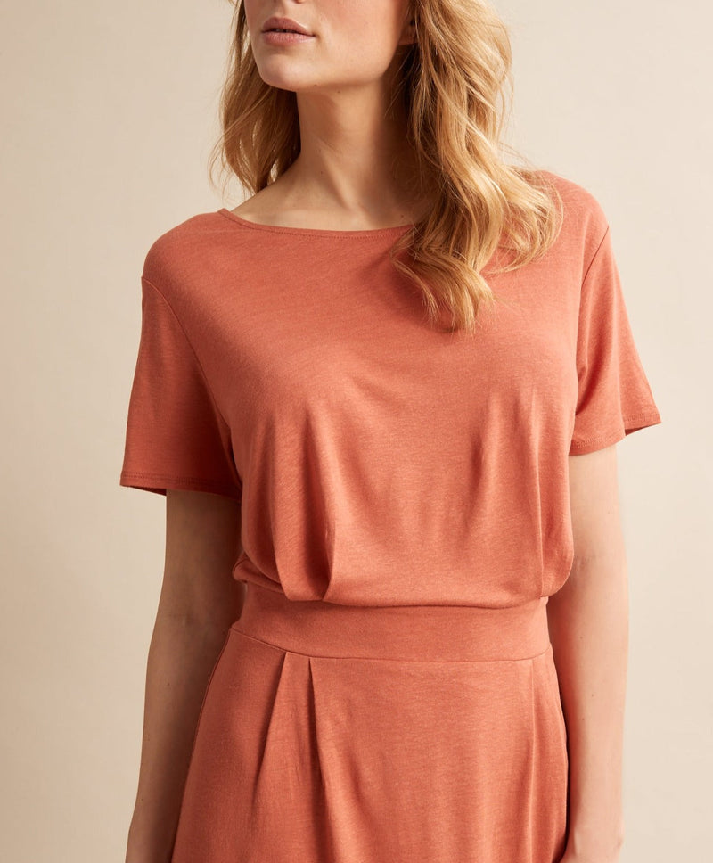 Vestido camisero - Gris naranja oscuro - Mujer