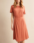 Vestido camisero - Gris naranja oscuro - Mujer
