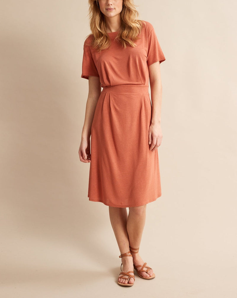 Vestido camisero - Gris naranja oscuro - Mujer
