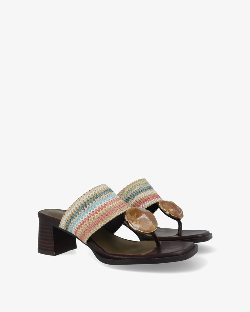 Petra sandals - Multi/Khaki