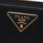 Prada - Cartera de piel con logo - Mujeres - Negro