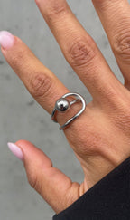 Anello perla grunge