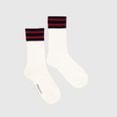 Chaussette Bande Rayee - Home Run Socks - Off White - Mixte