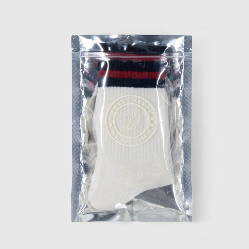 Chaussette Bande Rayee - Home Run Socks - Off White - Mixte