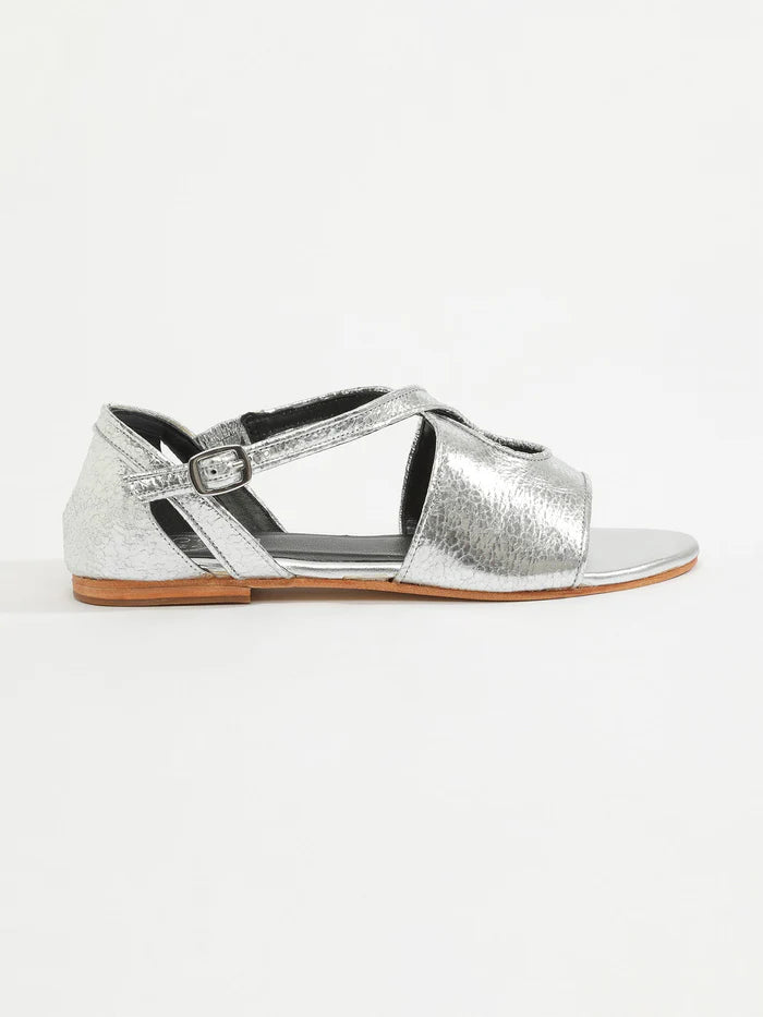 Sandalias Kirby - Plata Crackle