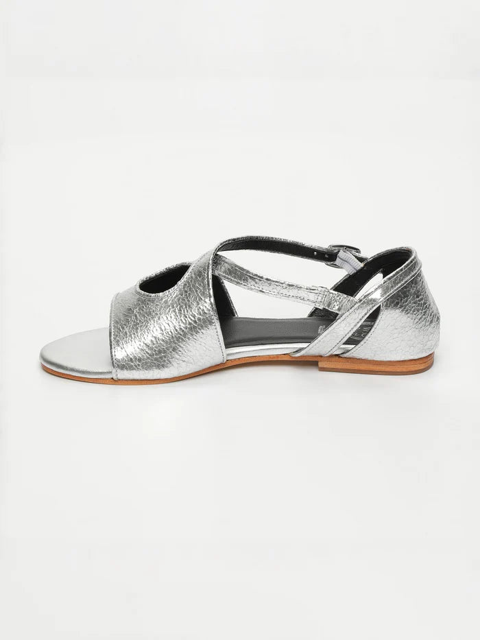 Sandalias Kirby - Plata Crackle