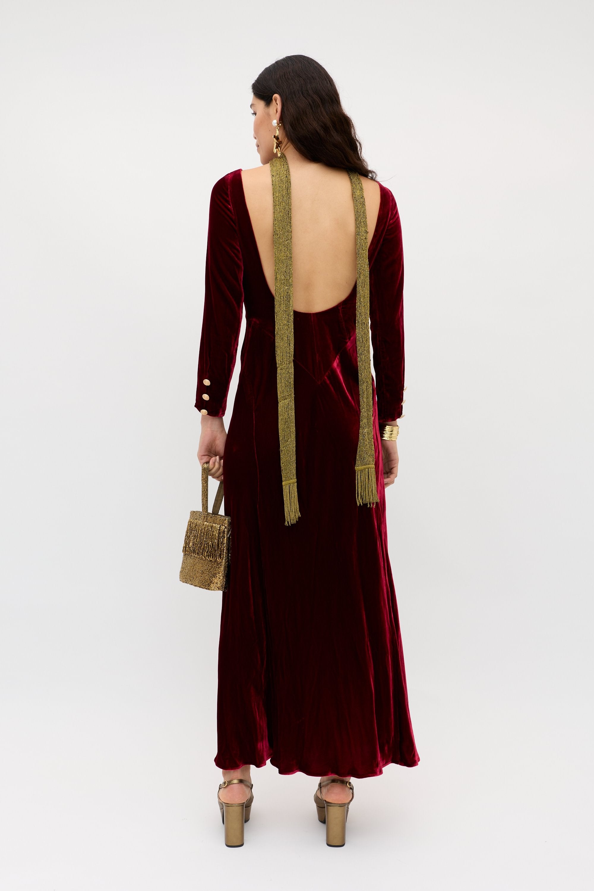 Devina Burgundy Dress